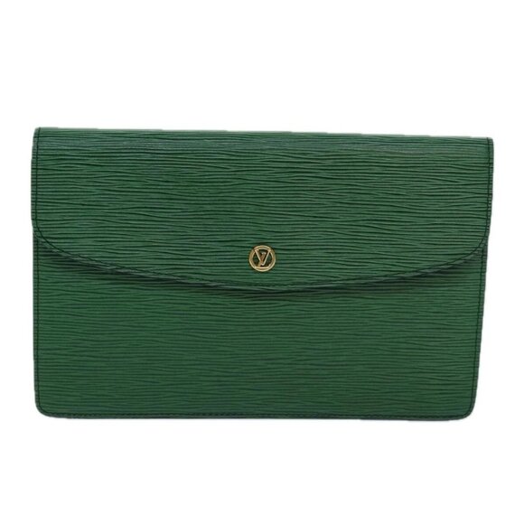 LOUIS VUITTON Epi Montaigne 27 Clutch Bag Green M52654 LV Auth 83255 - Picture 2 of 16